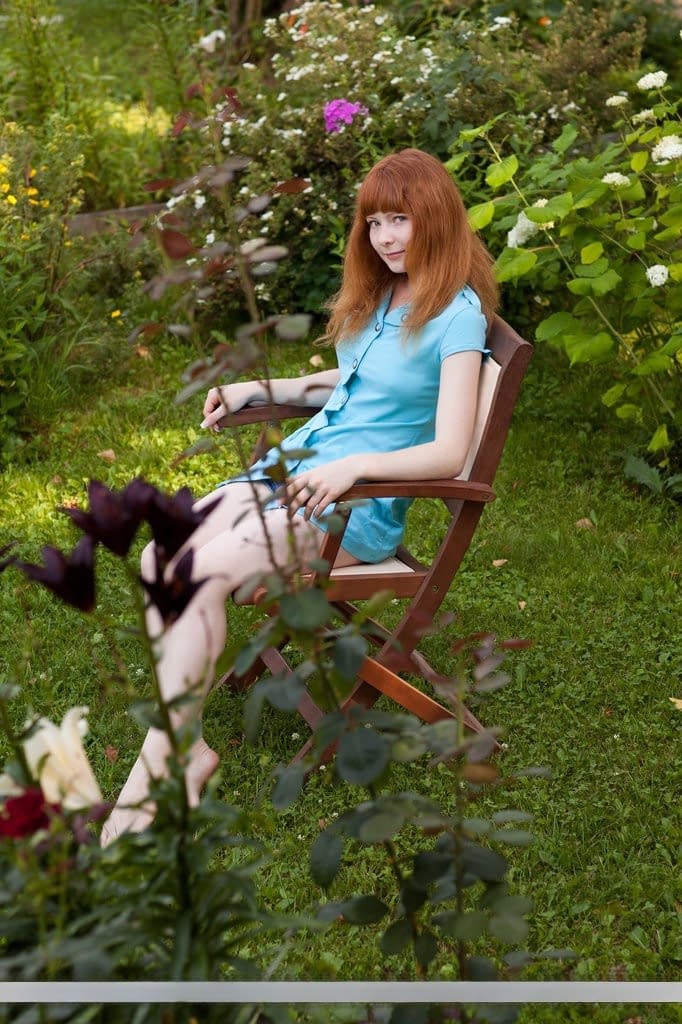 Lovely redhead babe Rochelle A shows off her hairy ginger cunt