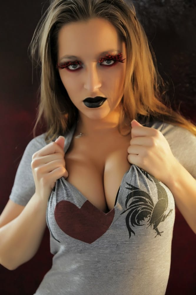 Wild vampire Dani Daniels goes topless and reveals her wonderful boobs