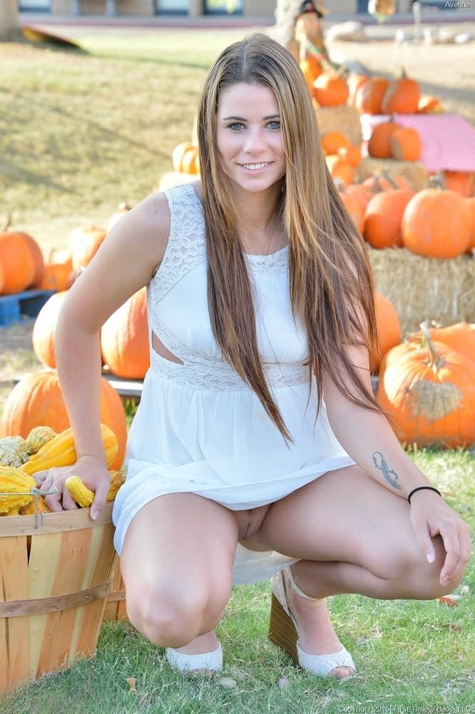 Sweet teen girl flashes numerous no panty upskirts in public places