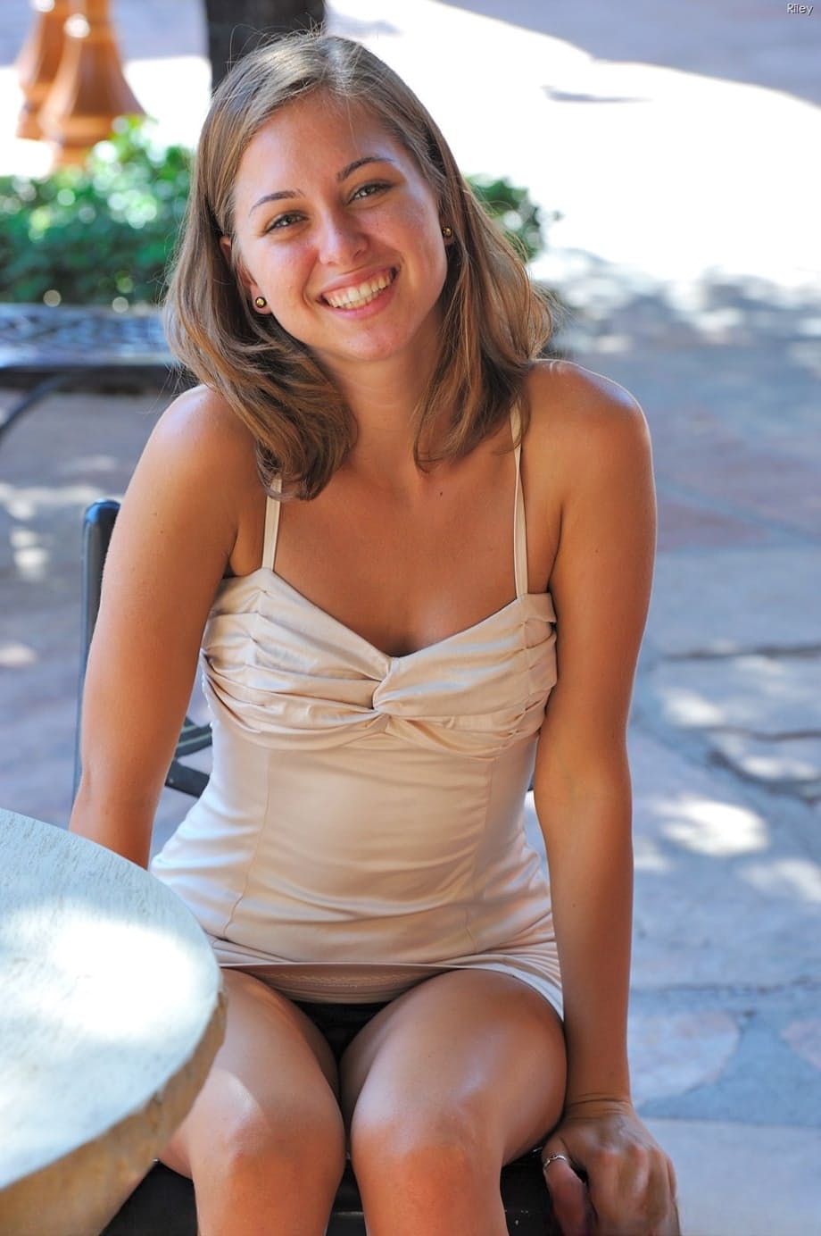Cute teen girl shows her exhibitionist side by walking around nude in public