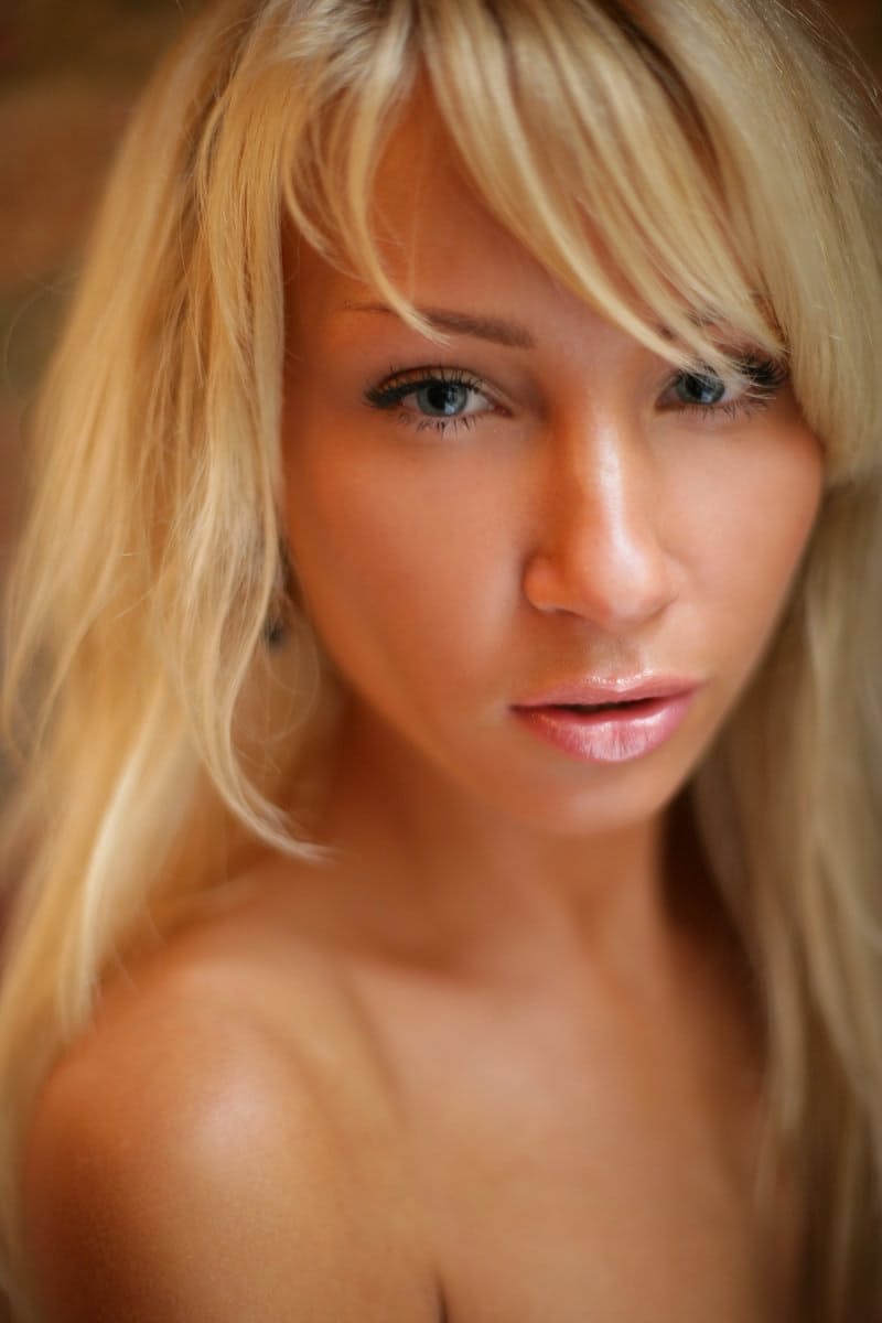 Lovely golden haired Dasha shows her sexy naked skinny body