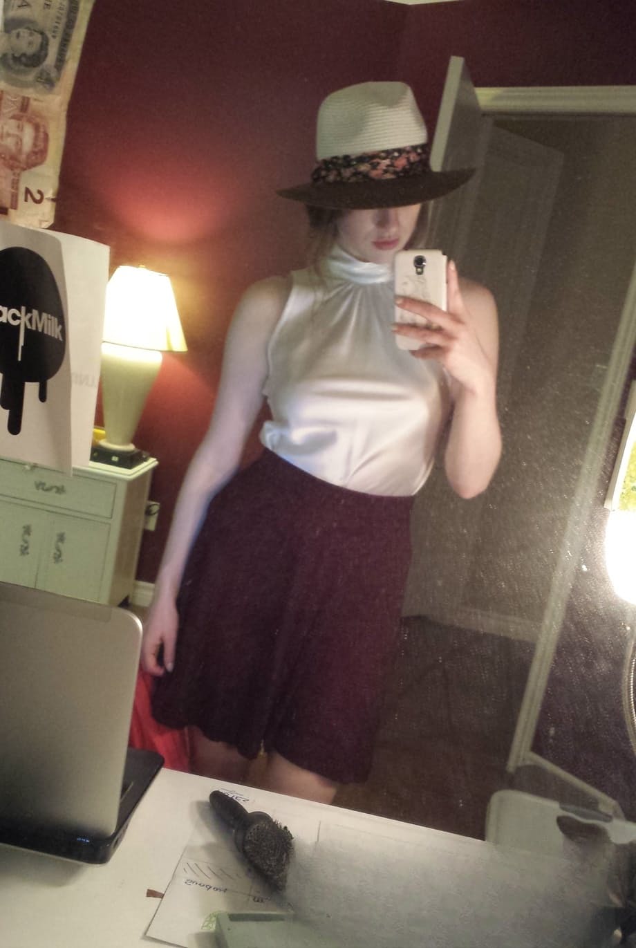 Solo girl Gemma Minx takes selfies in various states of undress