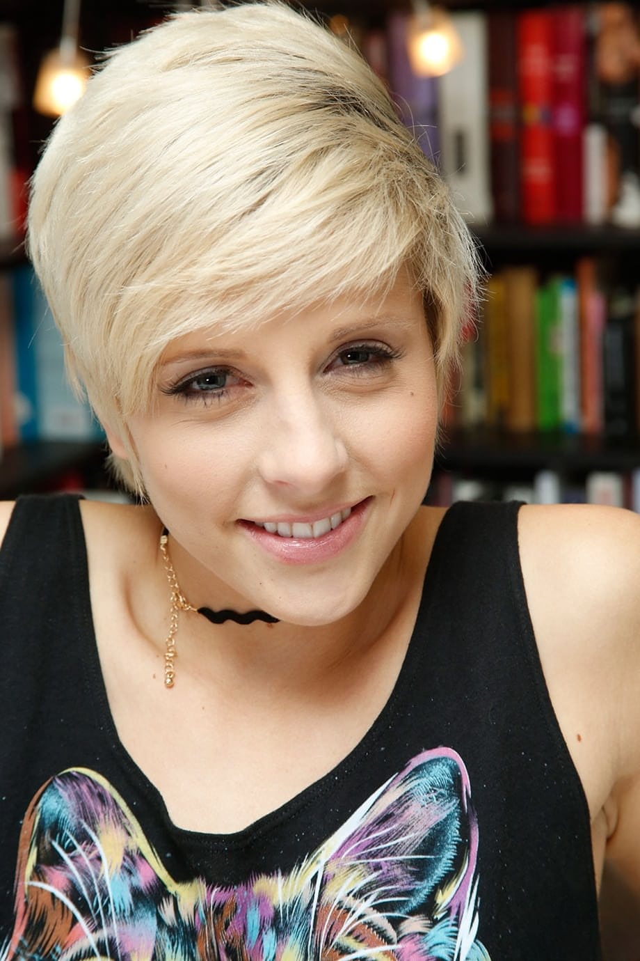 Short haired cutie in panties Makenna Blue worships a nice dick in POV