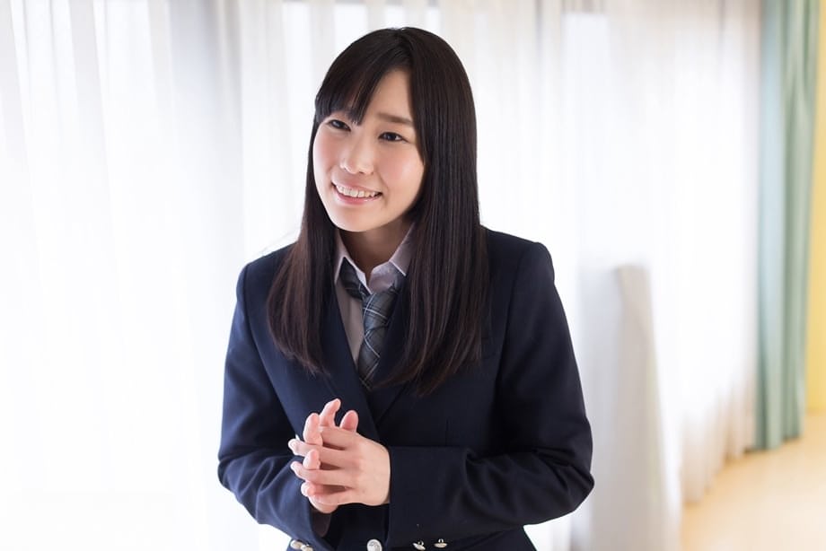 Japanese schoolgirl sucks cock after masturbating with panties pulled down