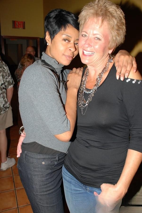 Mature lady Tracy Lick introduces her swinging friends at a party