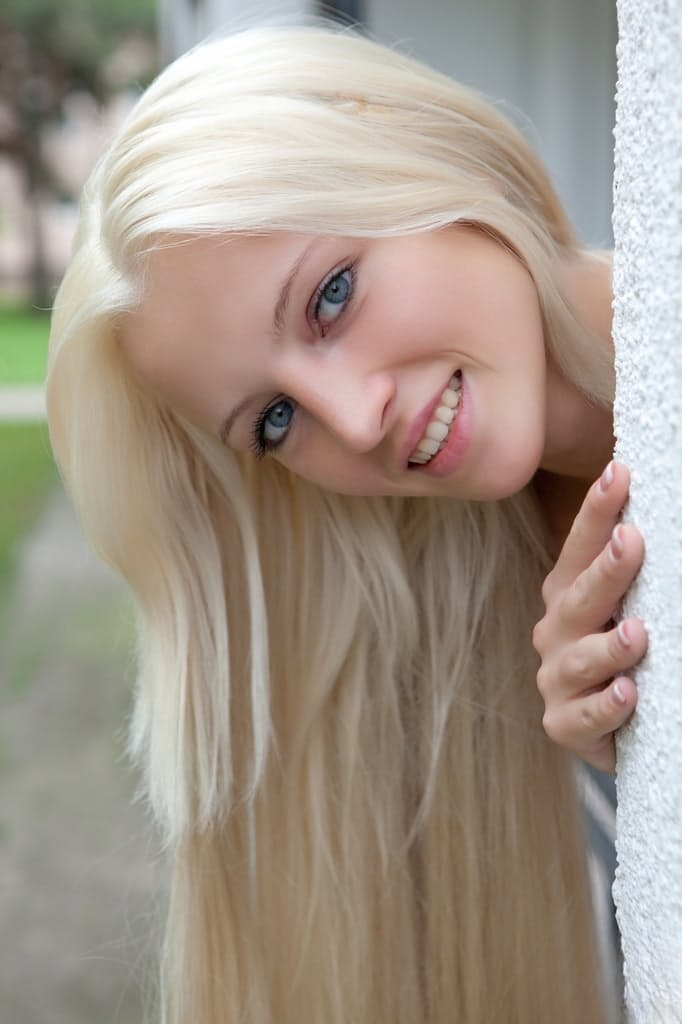 Innocent blonde teen from Estonia frees her girl parts from her white dress