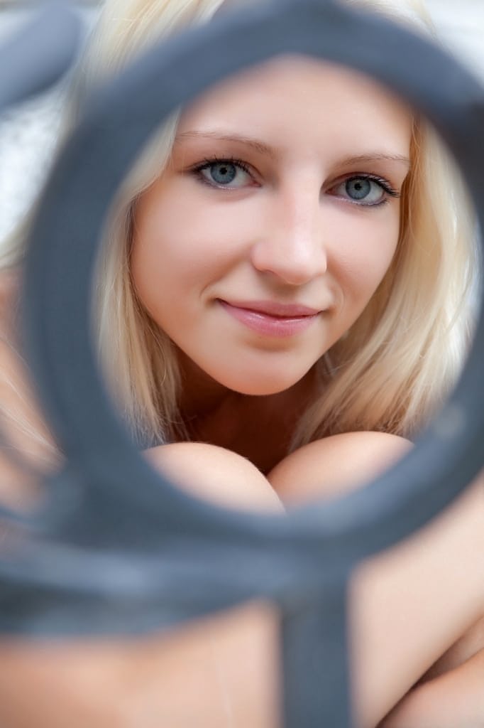 Innocent blonde teen from Estonia frees her girl parts from her white dress