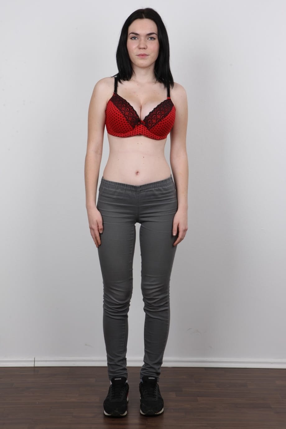 Amateur Petra has perky tits and huge nipples photographed for a casting call