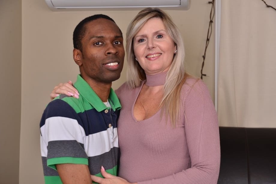 Horny mom Velvet Skye gives a young black guy a great fucking lesson