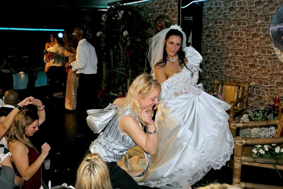 Wedding party becomes a hot interracial orgy when the bride gets on her knees