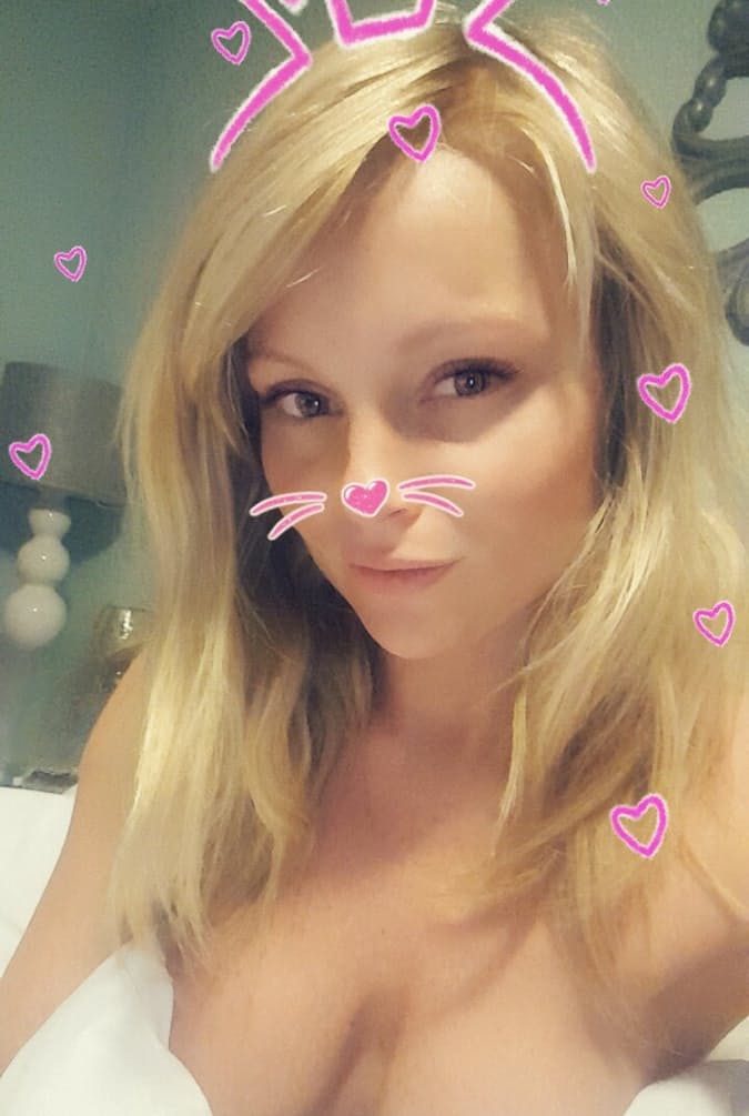 Adorable hot blonde Madden playing with her naked hard nipples and teasing