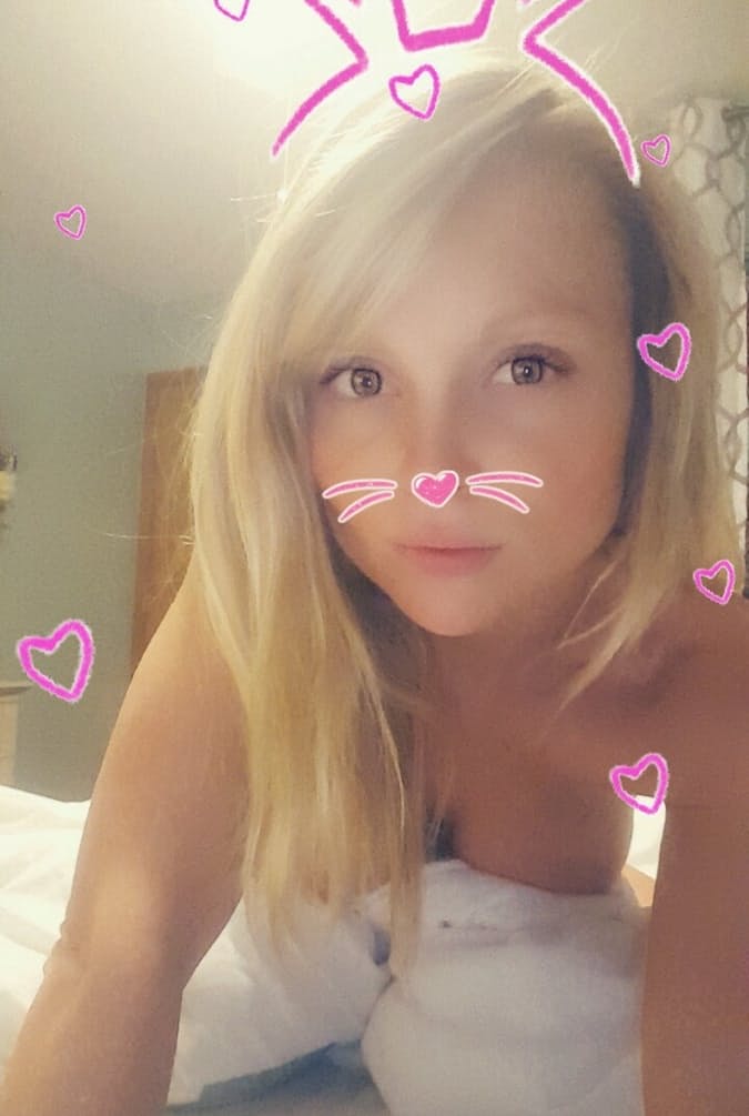 Adorable hot blonde Madden playing with her naked hard nipples and teasing