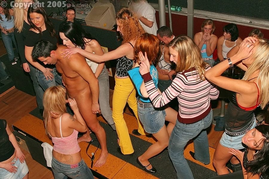Young girls go crazy over during their first experience with male strippers