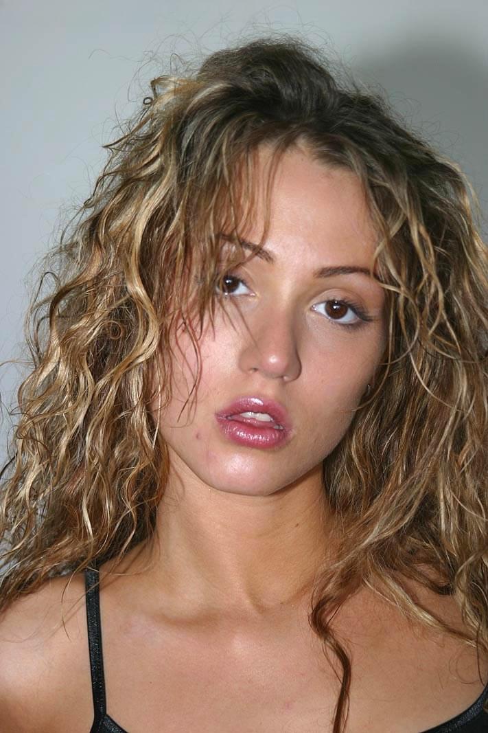 Dirty blonde teen Danni parts labia lips with manicured fingernails