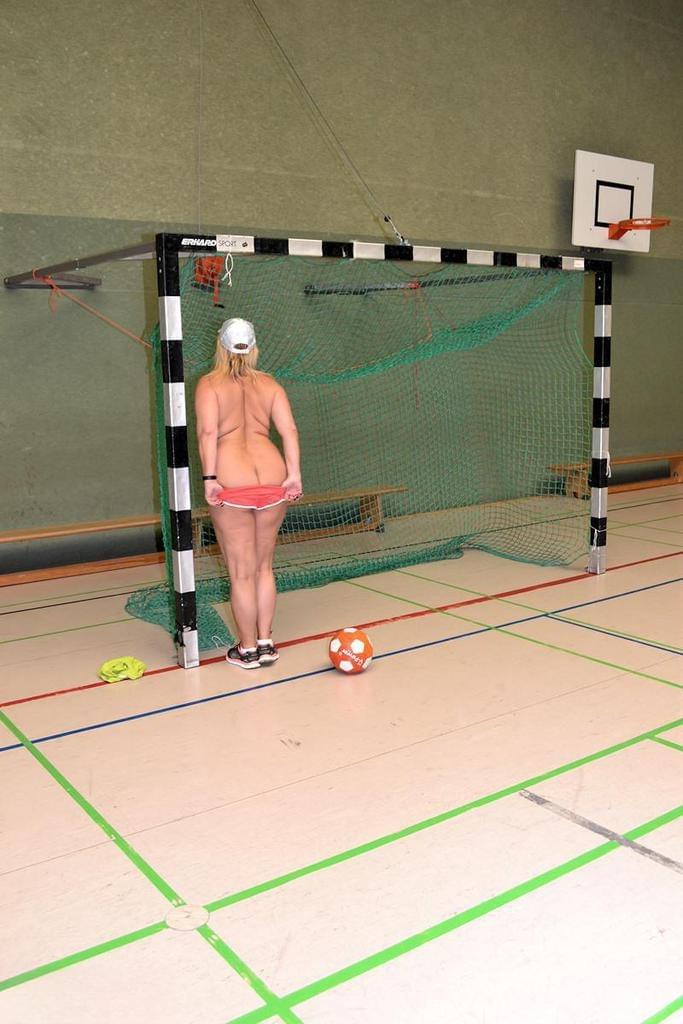 Busty mature fatty gets fitness coaching while stark naked in the school gym