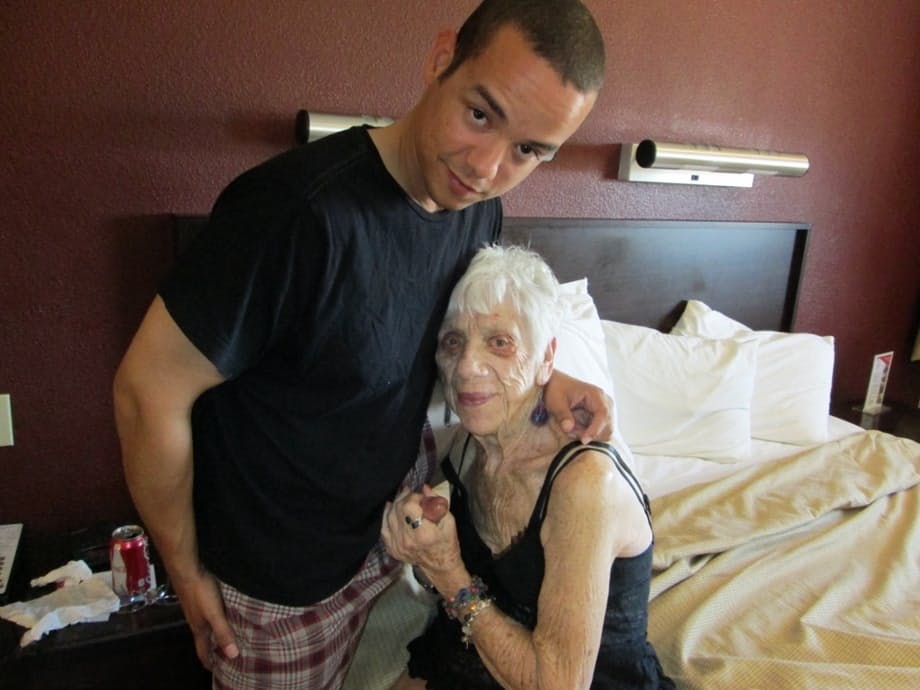 Ancient older woman in black lingerie gets her mature old granny pussy plowed