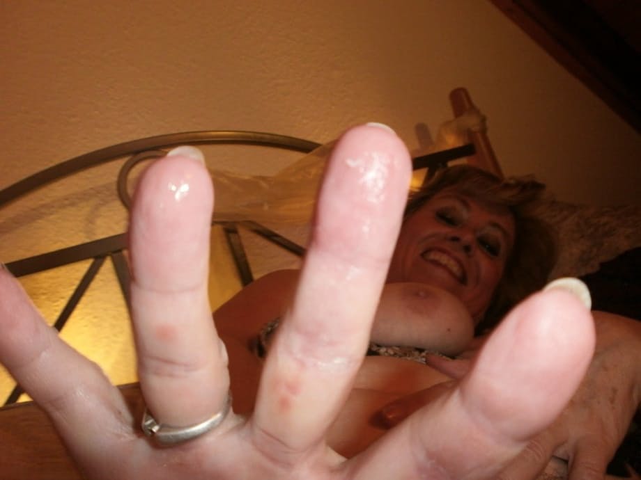 Horny old granny Caro bares saggy big tits & hairy pussy closeup in pantyhose