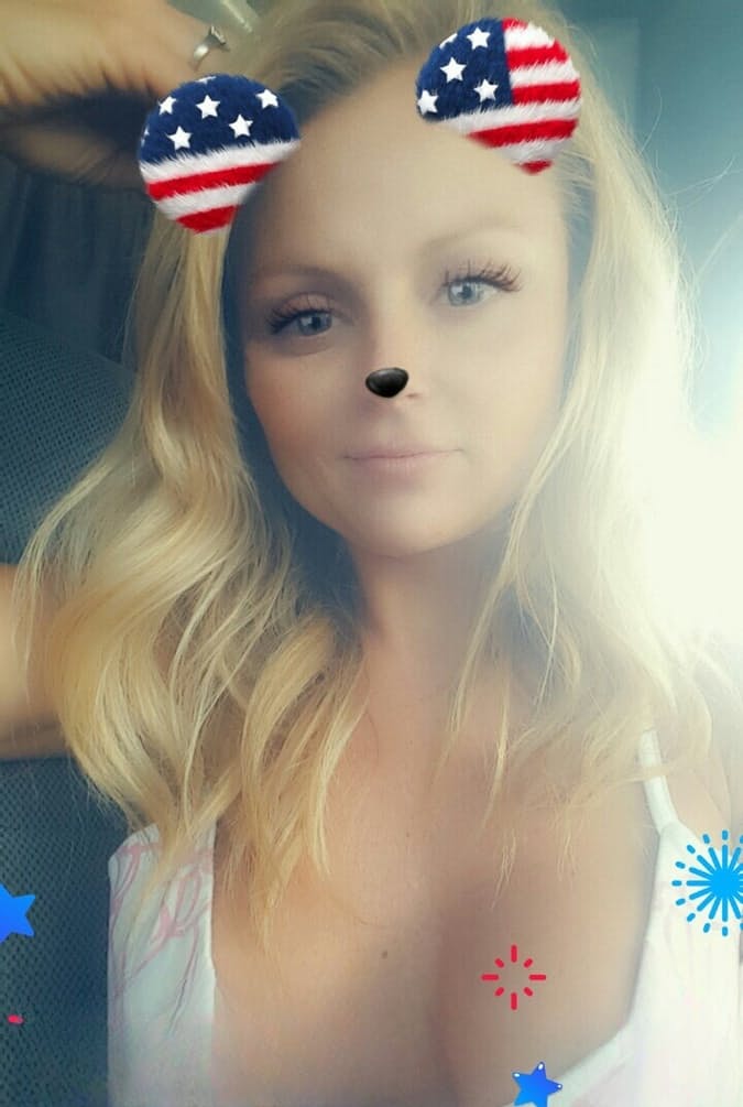 Blonde MILF Madden shops her topless selfie with silly ears and nose