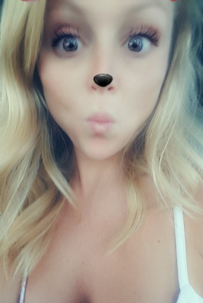 Blonde MILF Madden shops her topless selfie with silly ears and nose