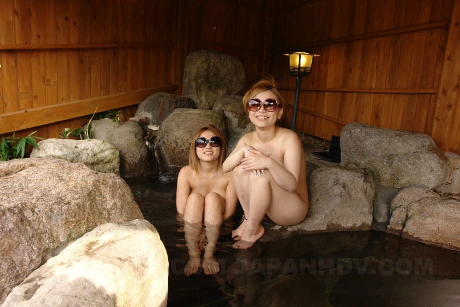 Japanese girls strip naked outdoors exposing hairy pussy for public toying