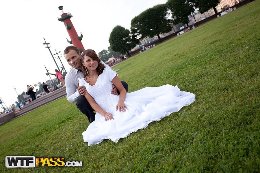 New bride sports an anal gape after being gangbanged on her wedding day