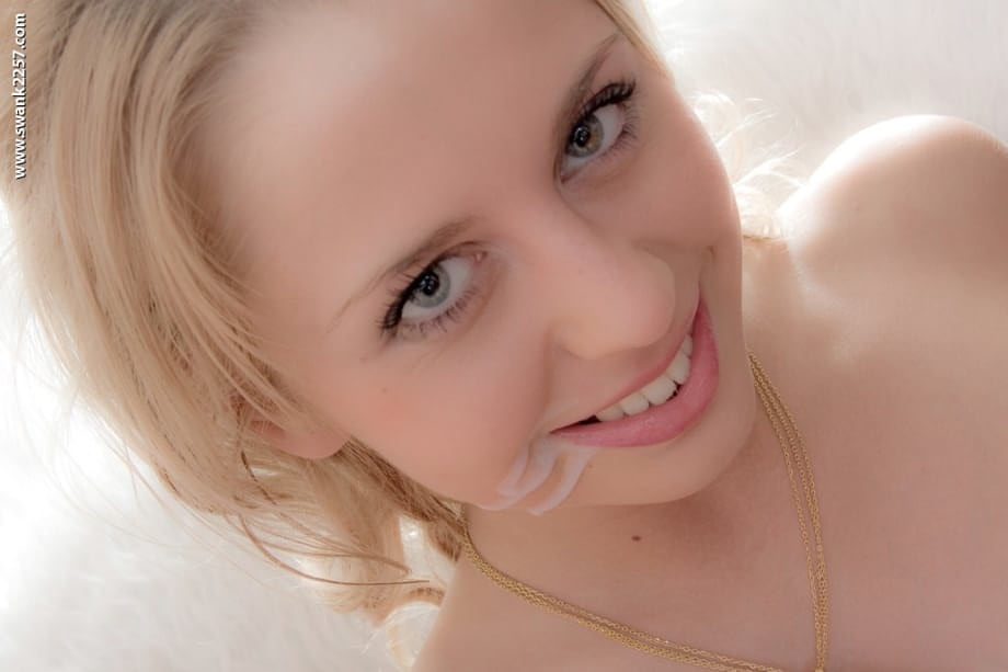 Erotic blonde in sheer underwear gets doggystyle fucking & dripping cum facial