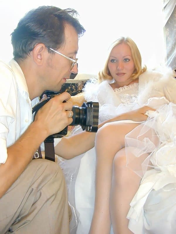 Blonde teen has her pussy licked and fucked wearing her mother's wedding dress