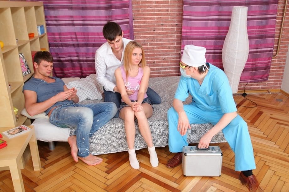 Young blonde girl loses her virginity during painful hymen breaking sex