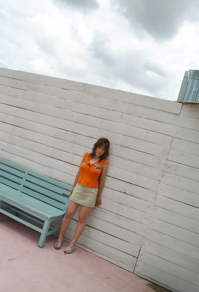 Young Japanese girl Yuka reveals her great tits and ass in solo action