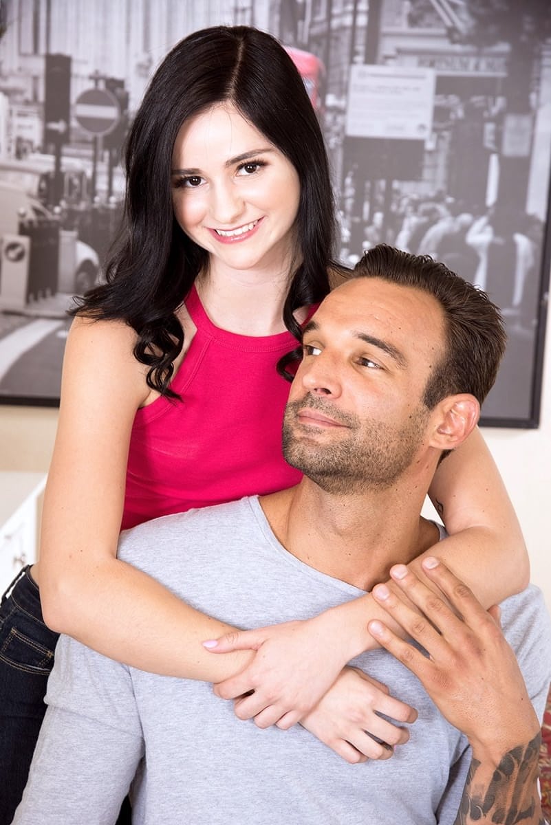 Adorable teen Violet Rain ha her flat chest exposed as she's stripped naked
