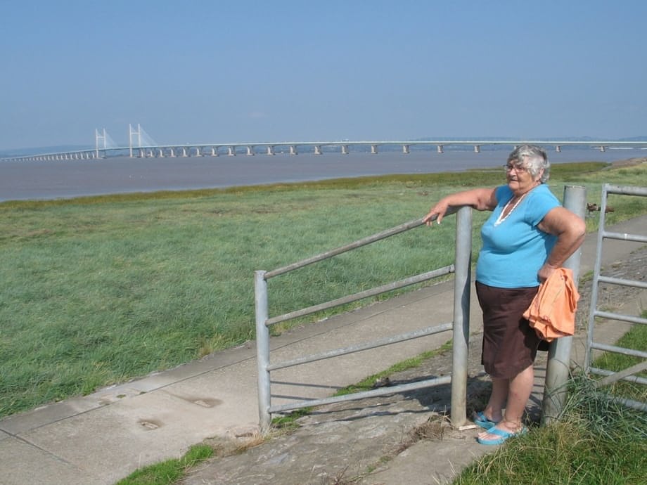 Fat old woman Grandma Libby exposes herself on a desolate bike path