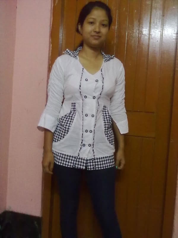 Nepalese girl uncovers natural tits as she disrobes to her panties