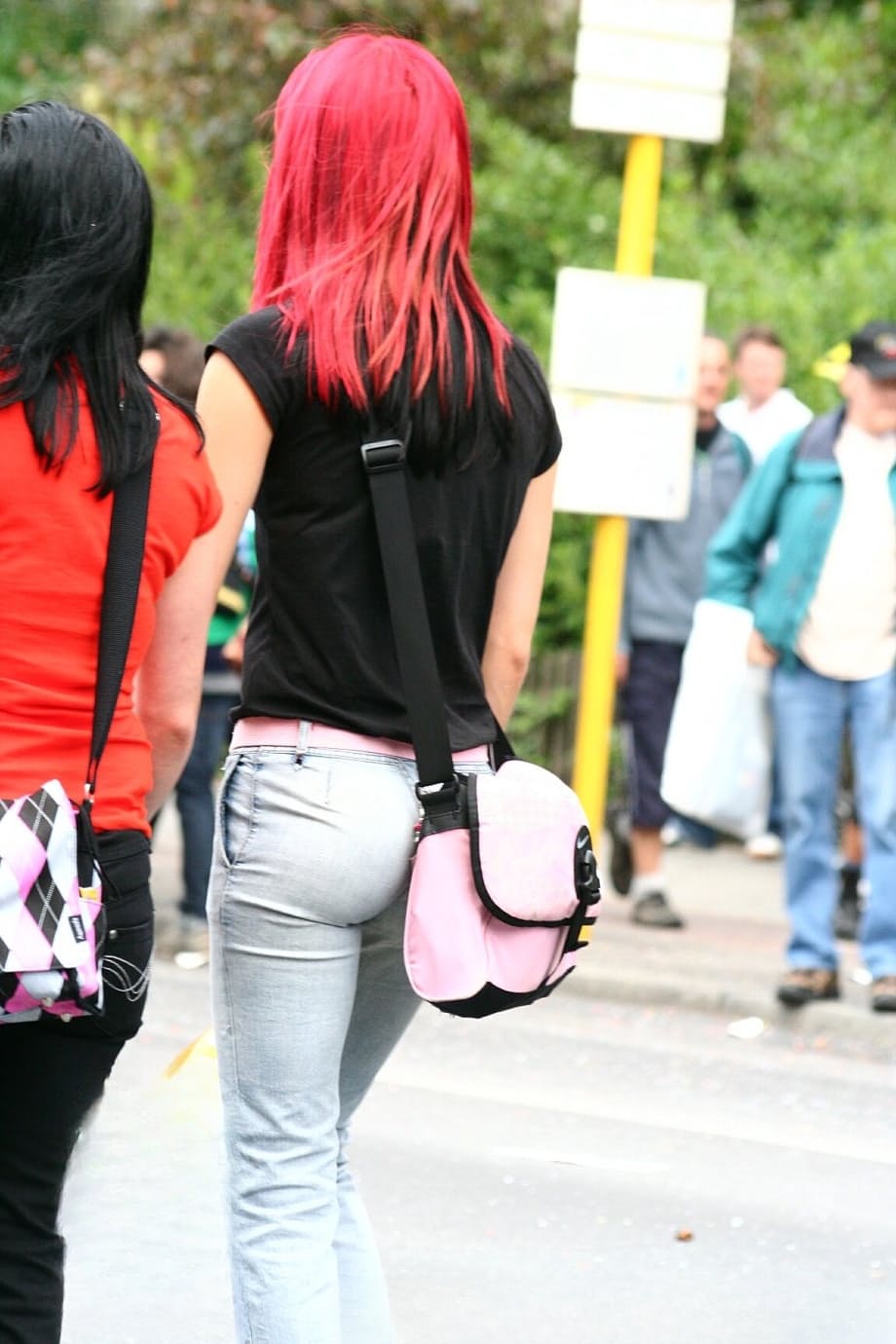 Teen girls at a street party are secretly recorded by a public voyeur