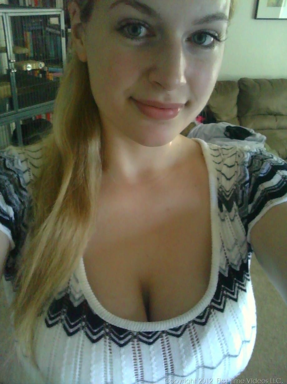 Blonde girl takes non nude selfies in various places around her house