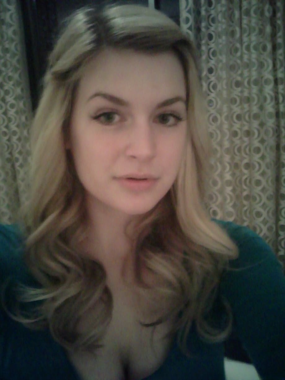Blonde girl takes non nude selfies in various places around her house