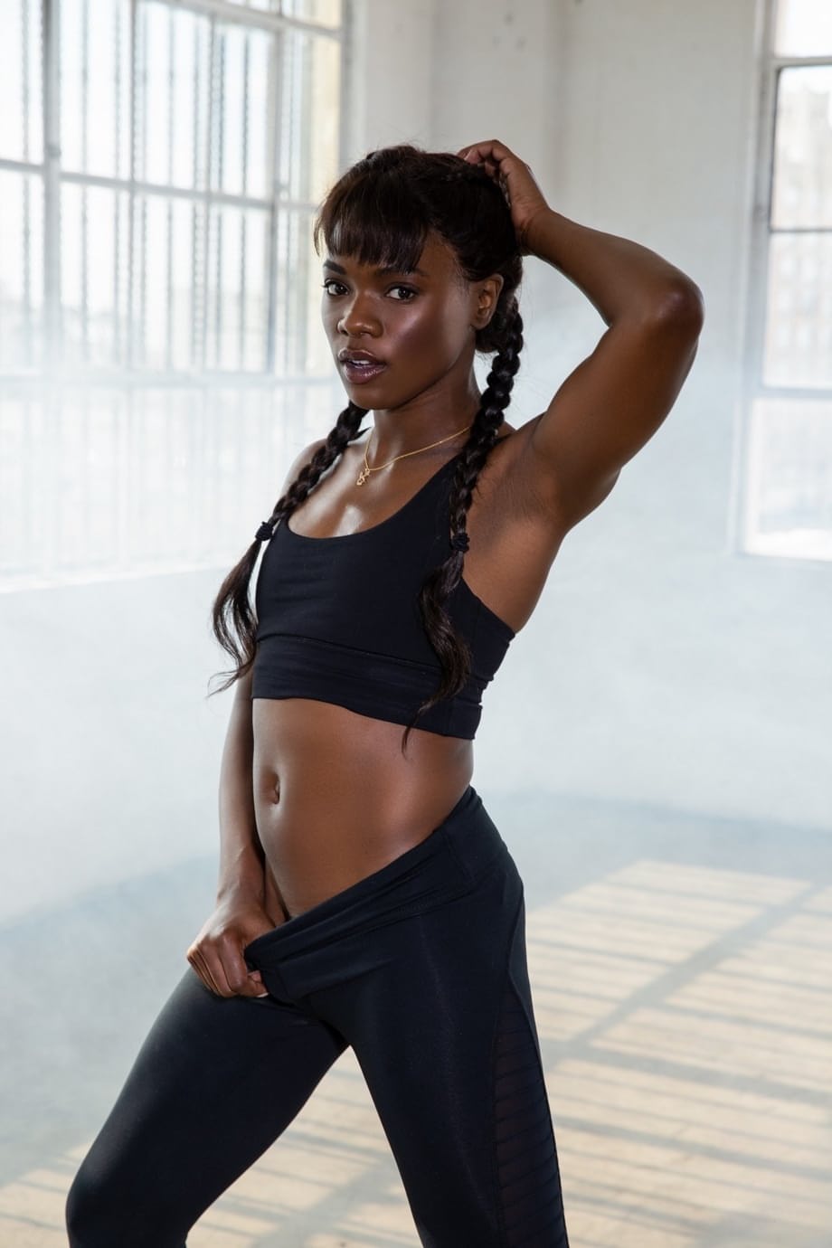 Hot black girl Ana Foxxx touts her phat ass during Playboy centerfold shoot