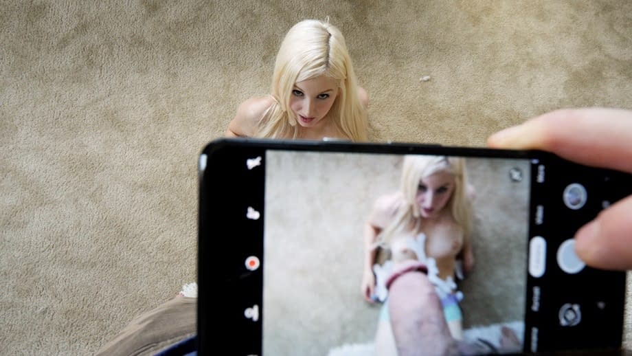 Young blonde Vera Bliss sports a creampie pussy after a POV suck and fuck