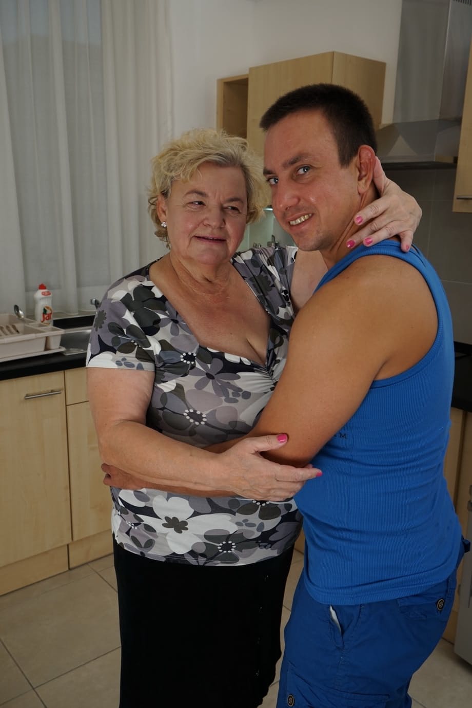 Fat oma has her boobs sucked on bu her toy boy before intercourse