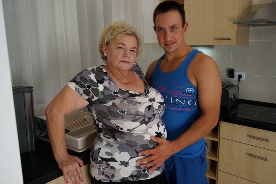 Fat oma has her boobs sucked on bu her toy boy before intercourse