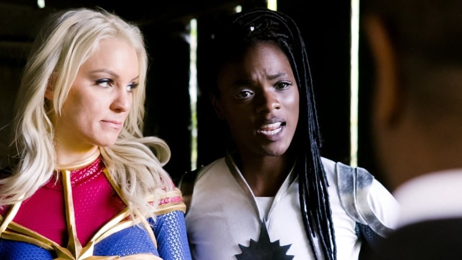 Hot blonde and a black chick eat ass during lesbian sex in cosplay attire