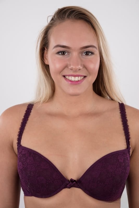 Fully clothed 18 year old Silvie stands butt naked after removing her clothes