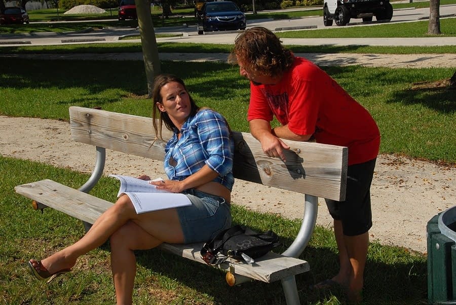 Overweight female gets picked up for a quick fuck at the park