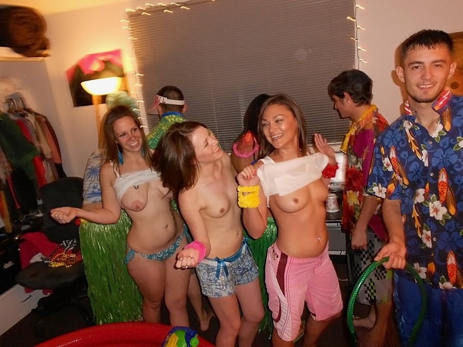 Hot Amberr's coed graduation party turns into massive drunk orgy