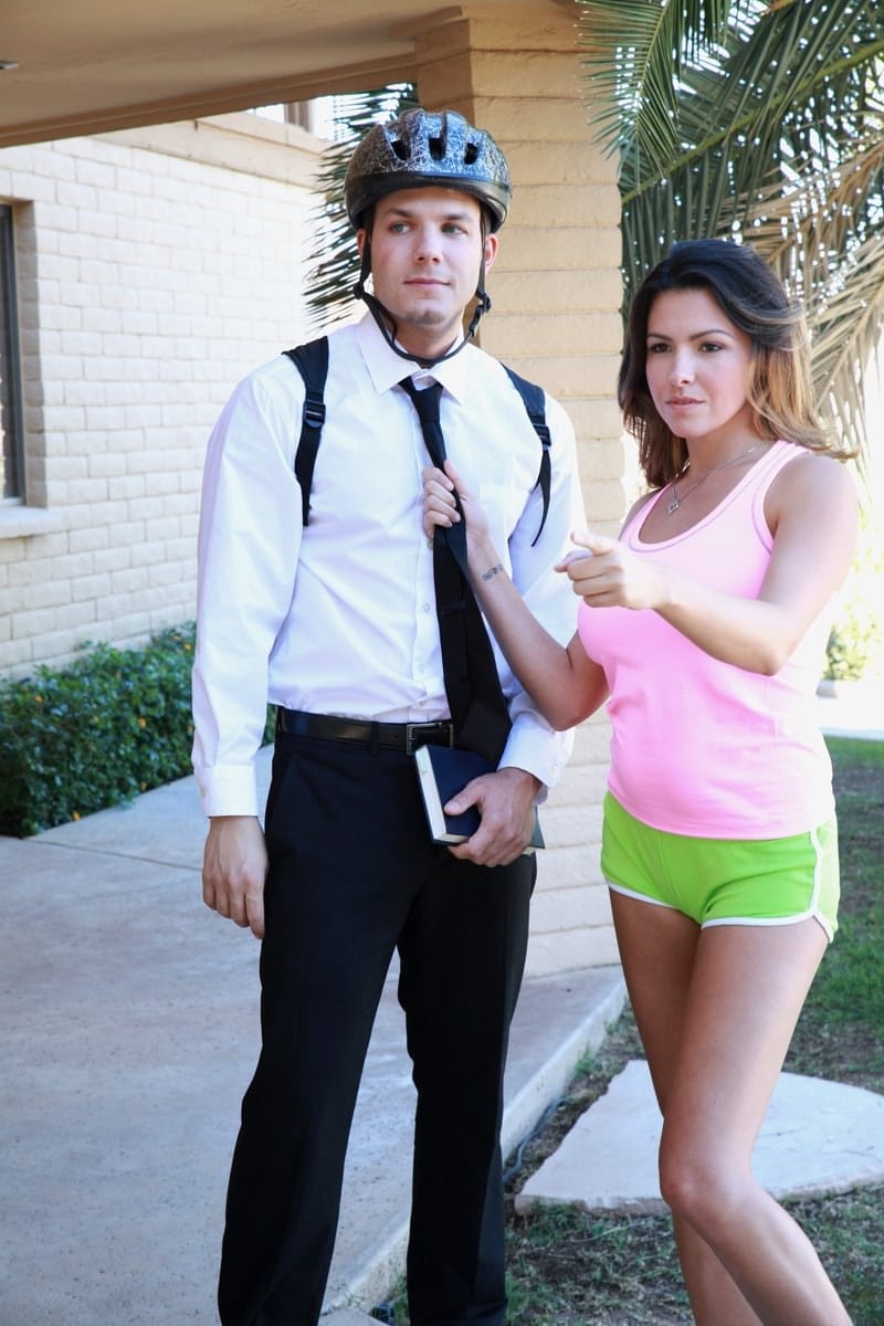 Mom and daughter duo seduce a preacher man and jerk his dick