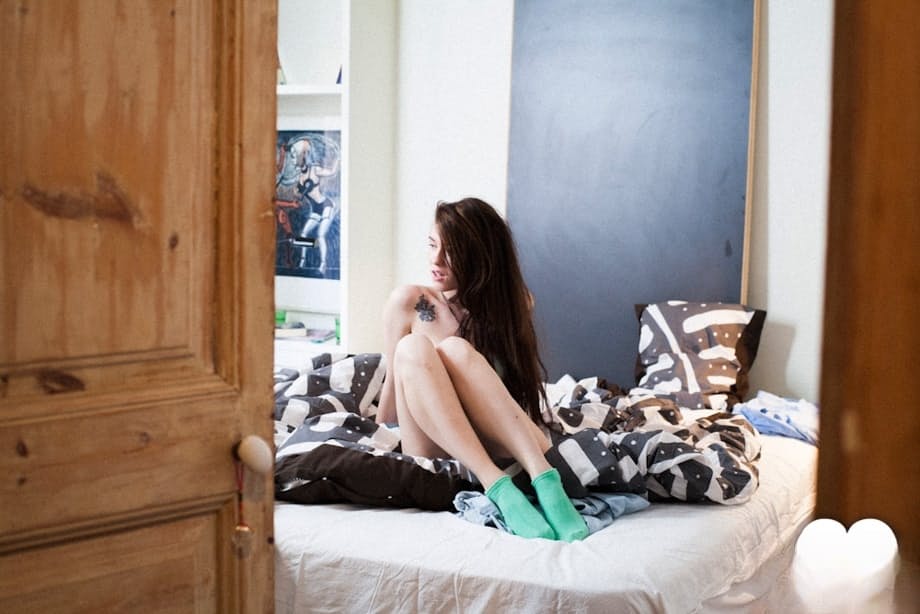 Young brunette Misha Cross gets into rough sex games wearing socks only