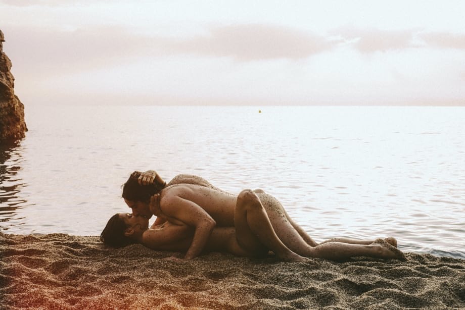 Brunette girl Julia Roca banged doggystyle on the beach by Bel Gris
