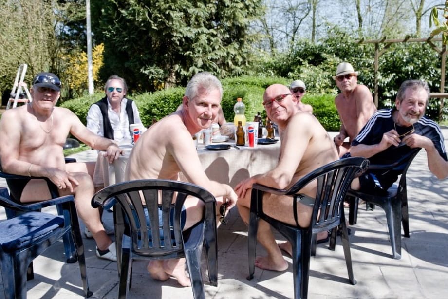 Sweet teen girl brings her fantasy of being gangbanged by old men to life