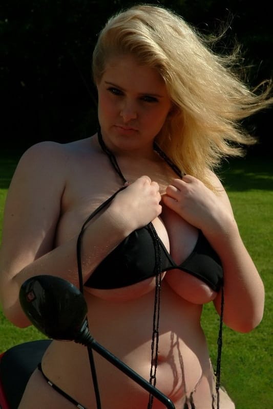 Fat first timer Ashley Sage Ellison unleashes her huge boobs on a scooter