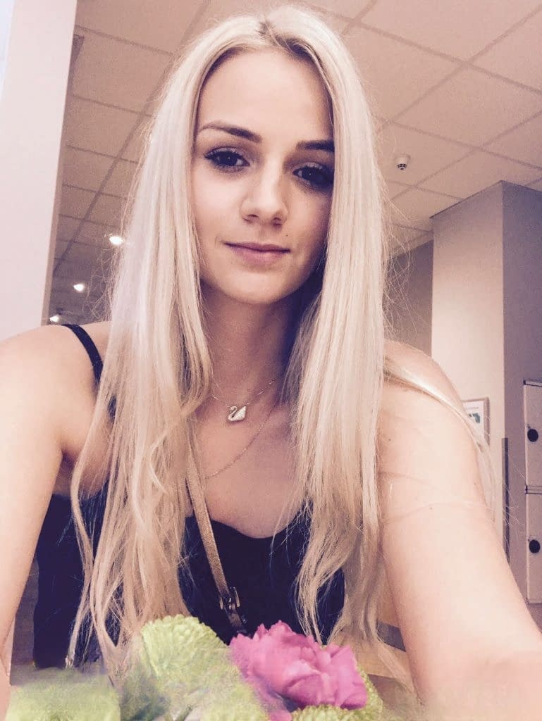 Blonde girl from Czechoslovakia Zdenka takes non nude self shots