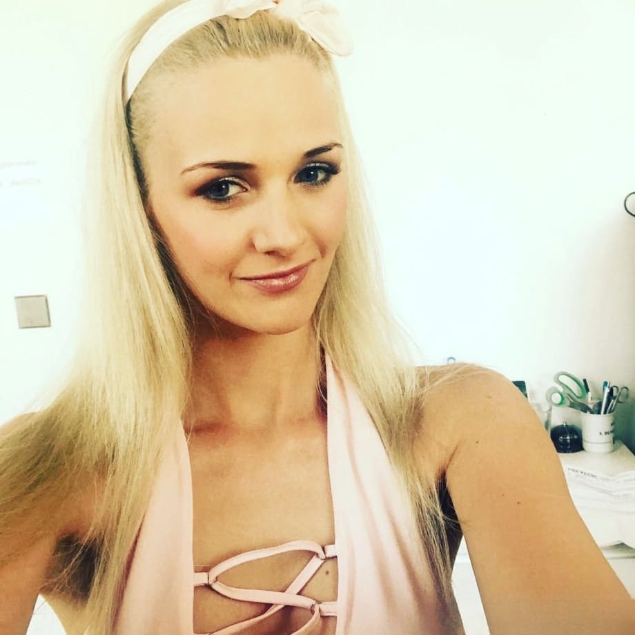 Blonde girl from Czechoslovakia Zdenka takes non nude self shots